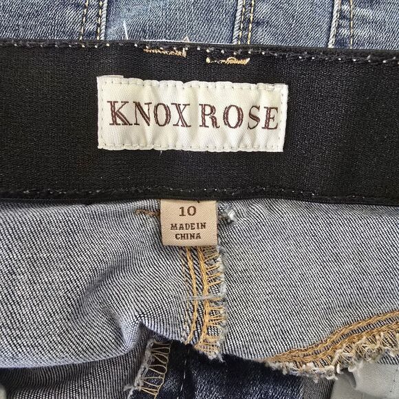 Knox Rose Jeans Women Size 10 Denim Blue Side Tribal Chevron Embroidered Pattern - Picture 7 of 11